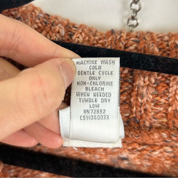 Y2K Orange Mixed Thread Cropped Collared Sweater - Picture 9 of 11